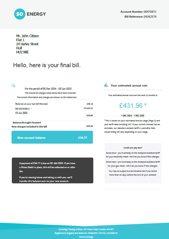  Minol USA business utility bill 